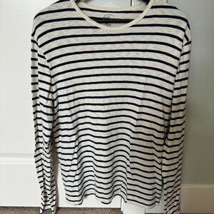 Jcrew | White/Navy Men's Striped Shirt | Size M